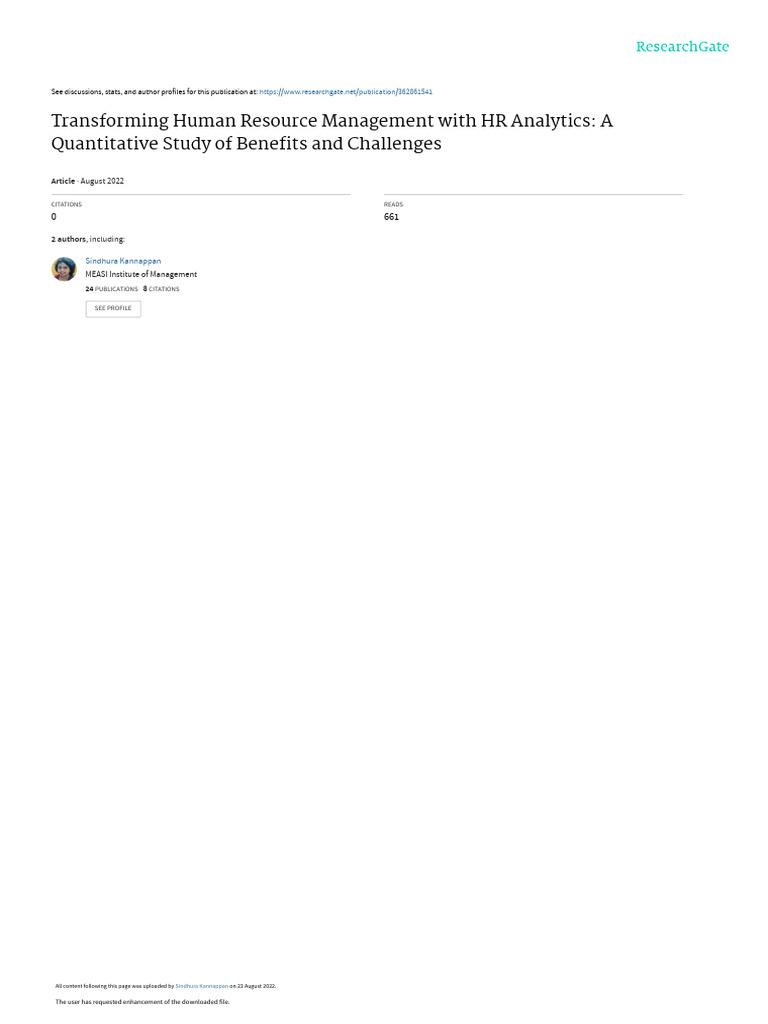 Transforming Human Resource Management | PDF | Analytics | Human ...