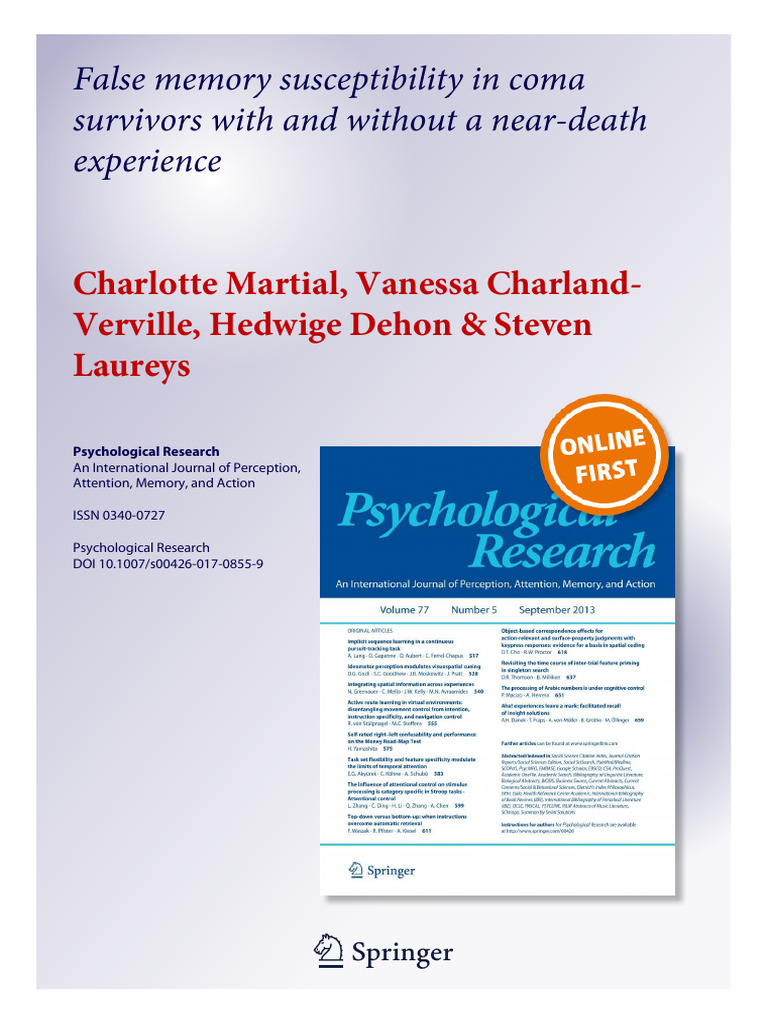 Charlotte Martial - False Memory Susceptibility in Coma Survivors With ...