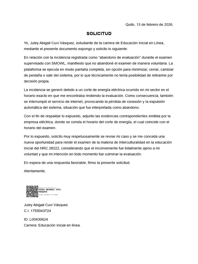 Solicitud Signed | PDF