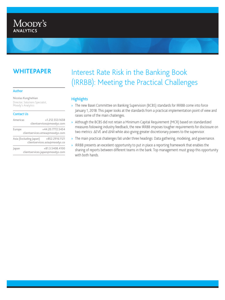 Interest Rate Risk in The Banking Book Meeting The Practical Challenges ...