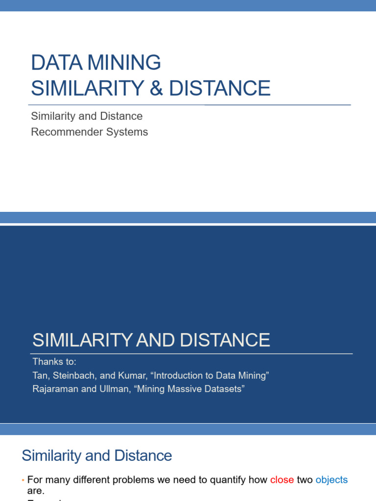 Datamining Similarity Distance | PDF | Receiver Operating ...