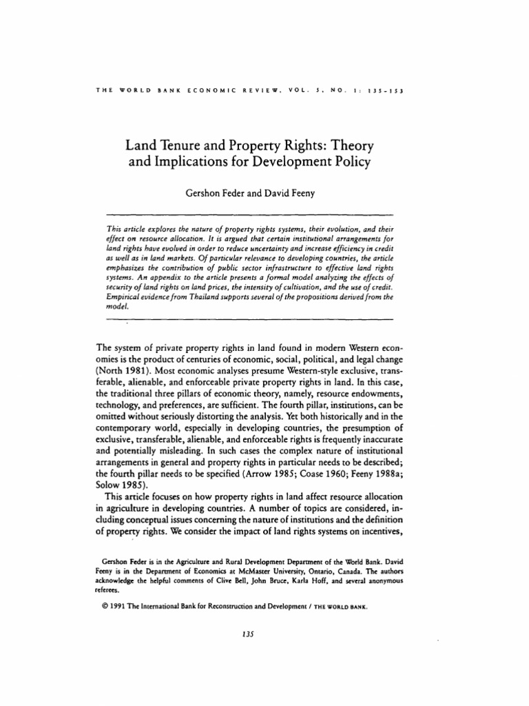 Land Tenure Andd Property Rights | PDF | Property | Interest