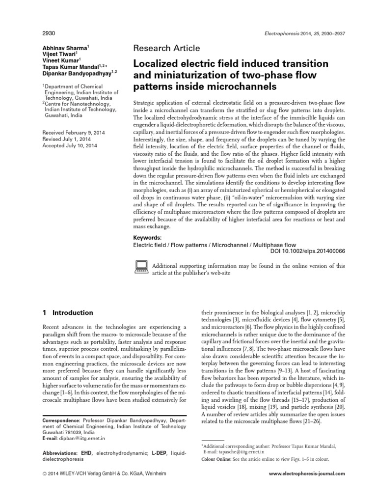 Electrophoresis - 2014 - Sharma - Localized Electric Field Induced ...