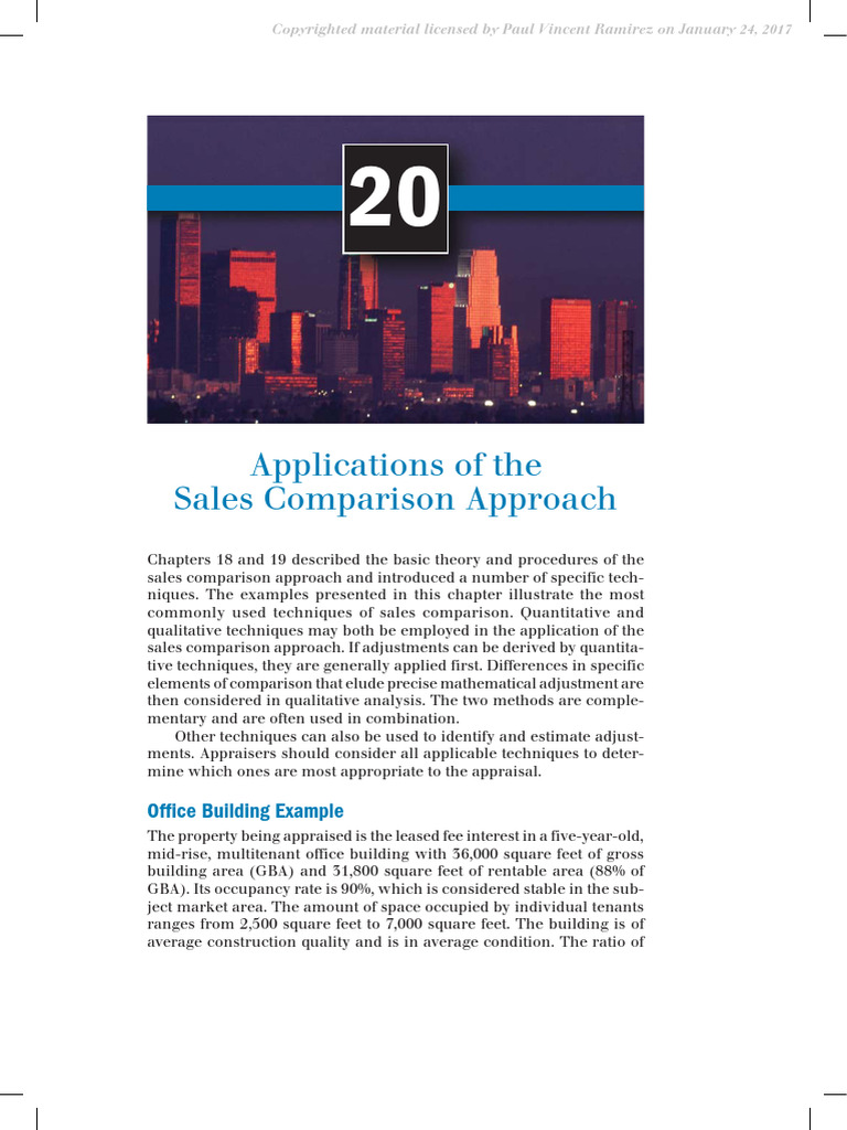 Chapter 20 - Application of Sales Comparison Approach | PDF | Real ...