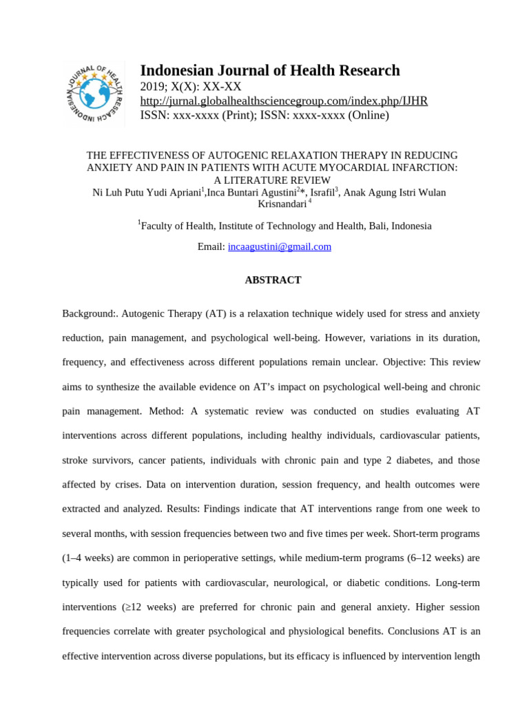 Templete Indonesian Journal of Health Research Bu Yudi | PDF ...