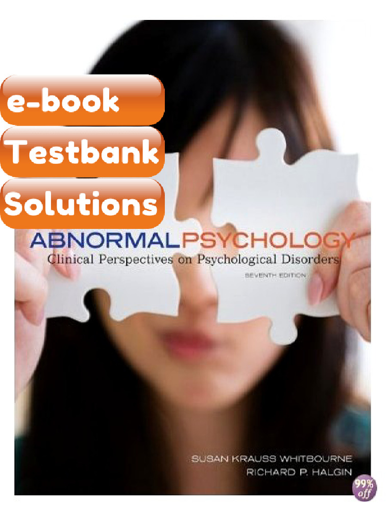 Testbank - Abnormal Psychology Clinical Perspectives On Psychological ...
