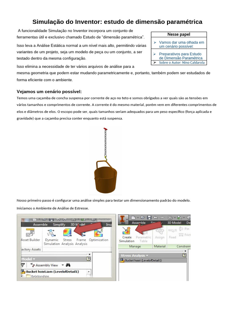 Inventor Simulation - Parametric Dimension Study - PARTE-1 | PDF ...