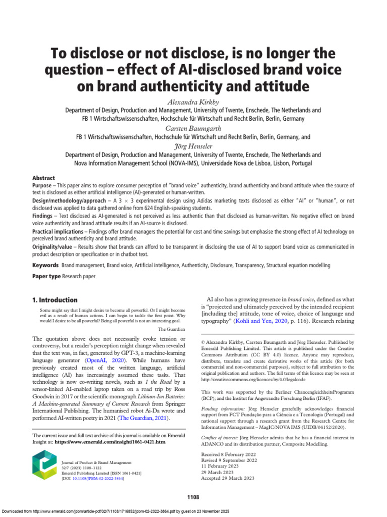 Kirkby Et Al. - 2023 - To Disclose or Not Disclose, Is No Longer The ...