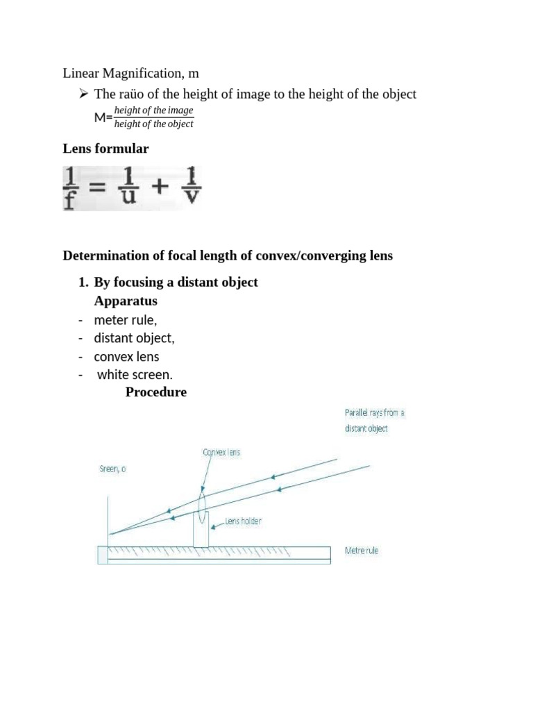 Thin Lense Notes | PDF | Eye | Camera