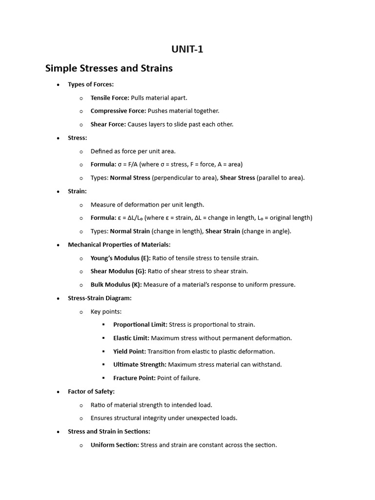 Strength of Material Note | PDF | Bending | Beam (Structure)