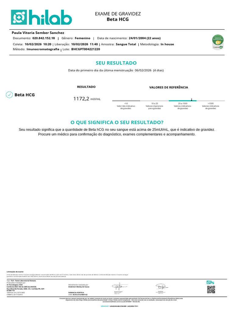 Exame de Gravidez - 20260210 - 213656 - 0000 | PDF | Gravidez | Doenças ...