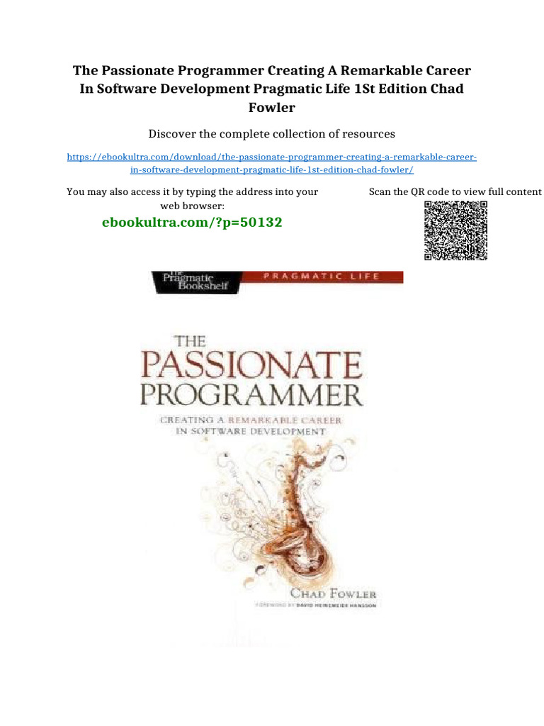 The Passionate Programmer Creating A Remarkable Career in Software ...