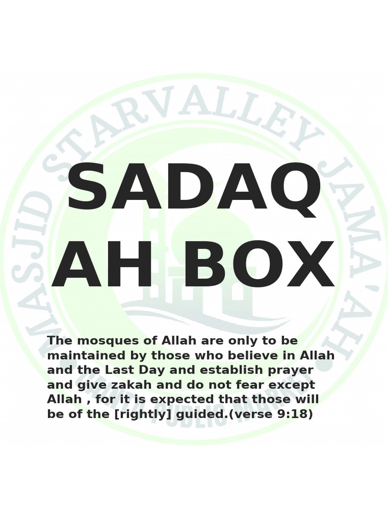 Sadaqah Box | PDF
