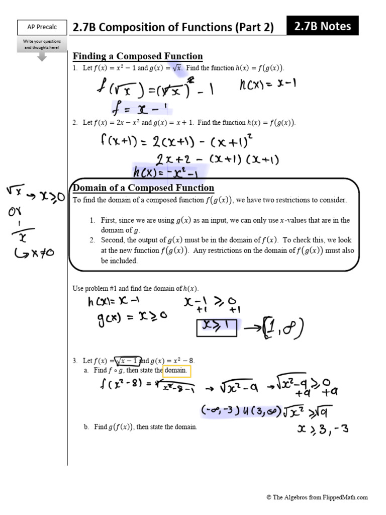 appc_2.7b_packet | PDF | Function (Mathematics) | Domain Of A Function
