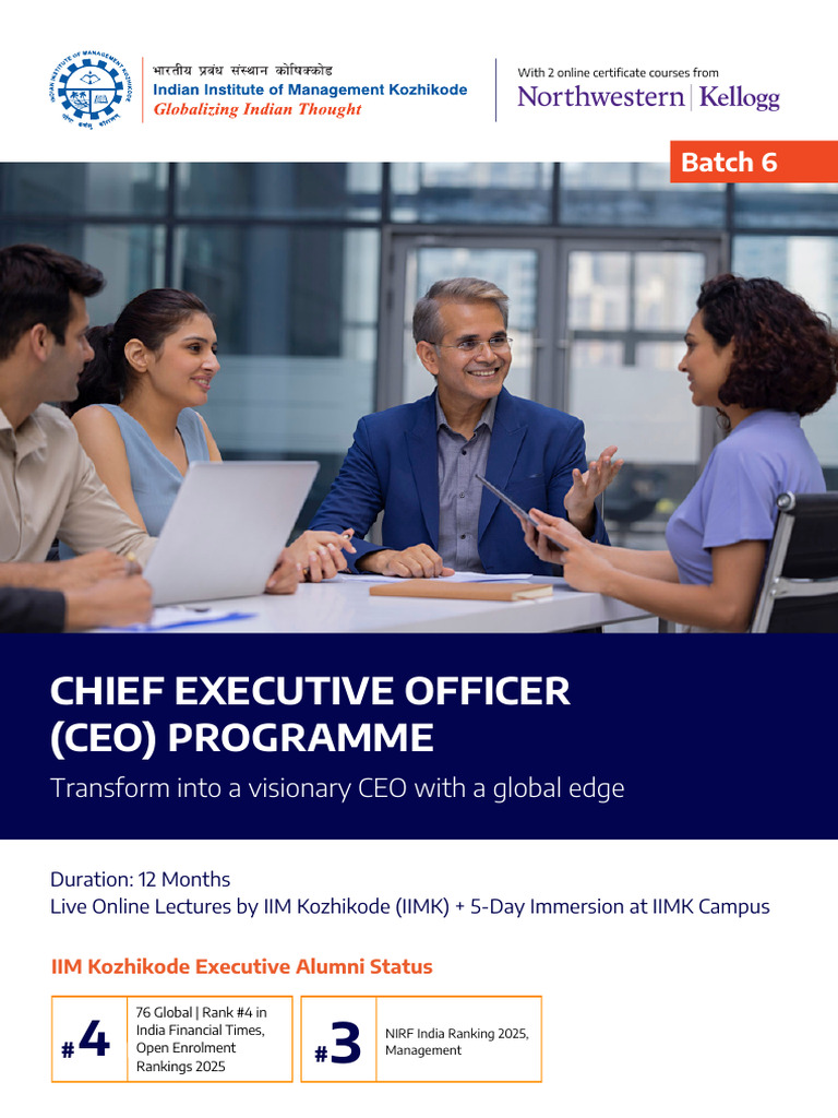 IIMKxKellogg CEO Brochure Batch6 FY26Q3 | PDF | Business