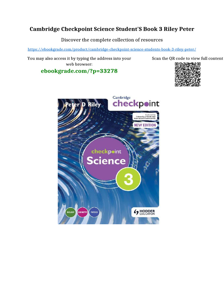 Cambridge Checkpoint Science Student's Book 3 Riley Peter online pdf ...