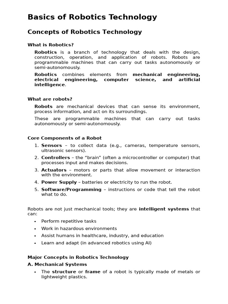 1 1 1 Concepts of Robotics Technology | PDF | Robotics | Robot
