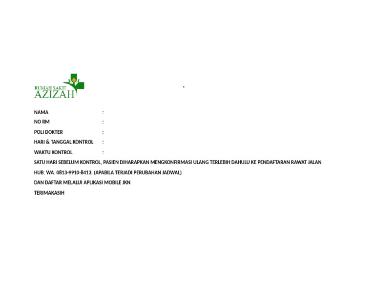 Form Amplop Surat Kontrol (New) | PDF