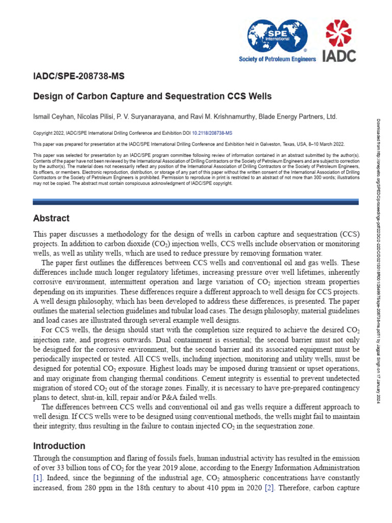 CCS Well Design | PDF | Casing (Borehole) | Carbon Capture And Storage