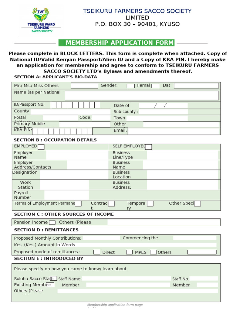 Individual Membership Application Form | PDF