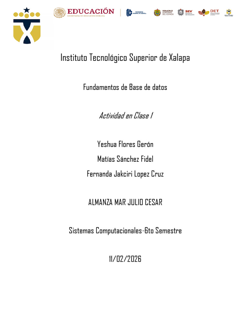 Actividad Clase 1 | PDF | Bases de datos | Archivo de computadora
