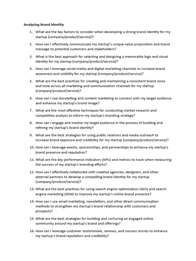 50 Analyzing Brand Identity | PDF | Brand | Startup Company