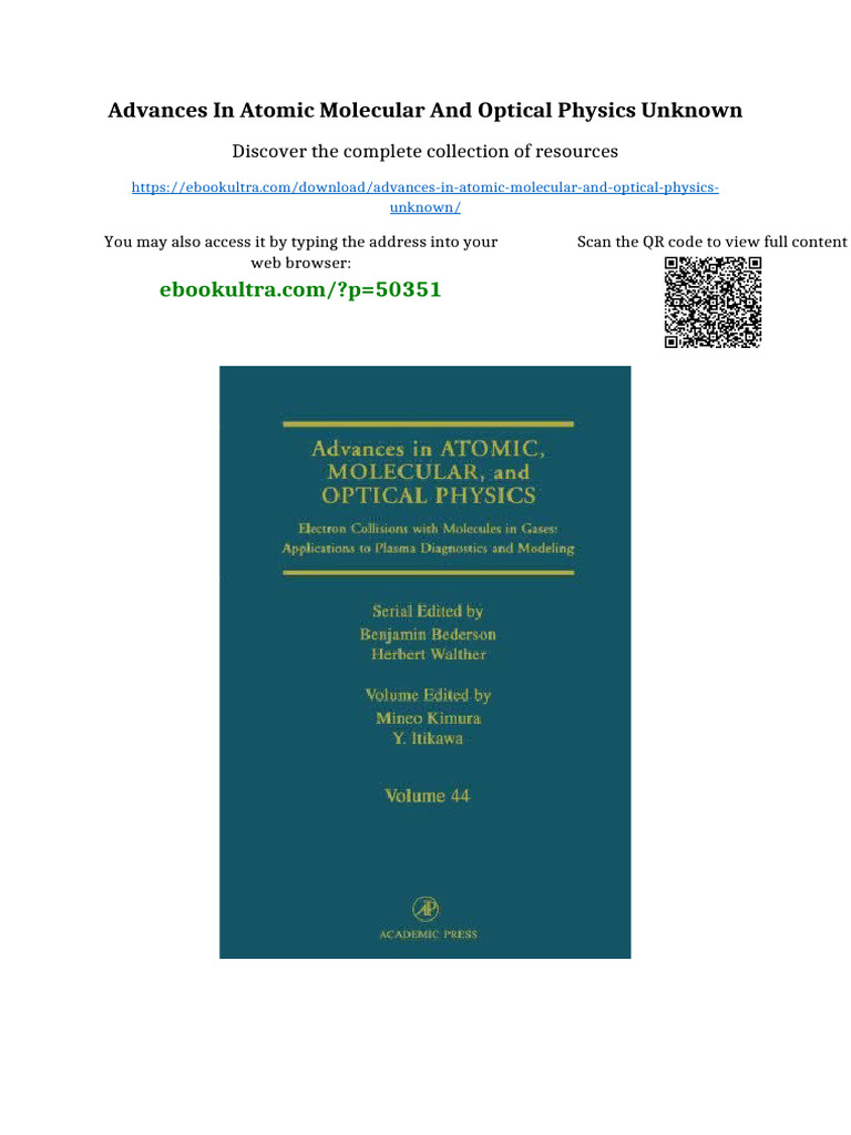 Advances in Atomic Molecular and Optical Physics Unknown digital ...