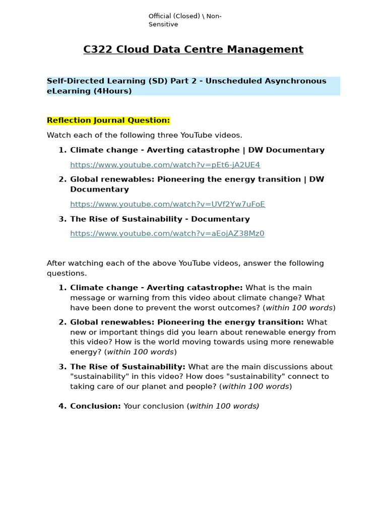 C322 Unscheduled Asynchronous ELearning Part 2 - Reflection Journal (1 ...