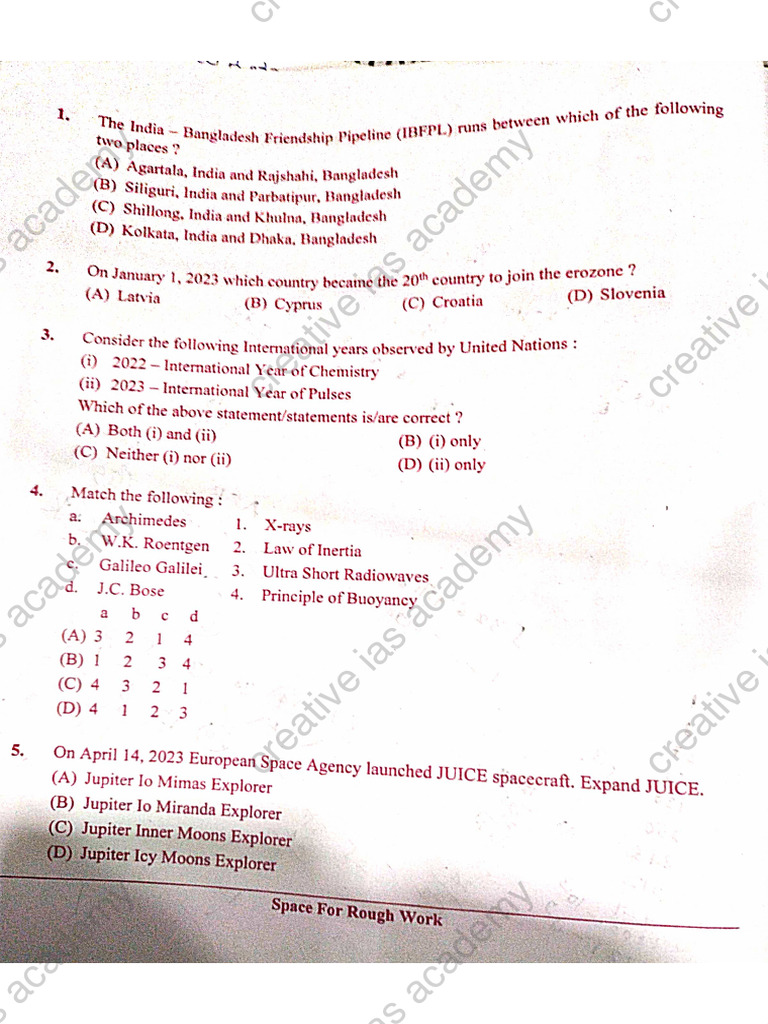 KEA FDA General Knowledge Paper A1 Series | PDF