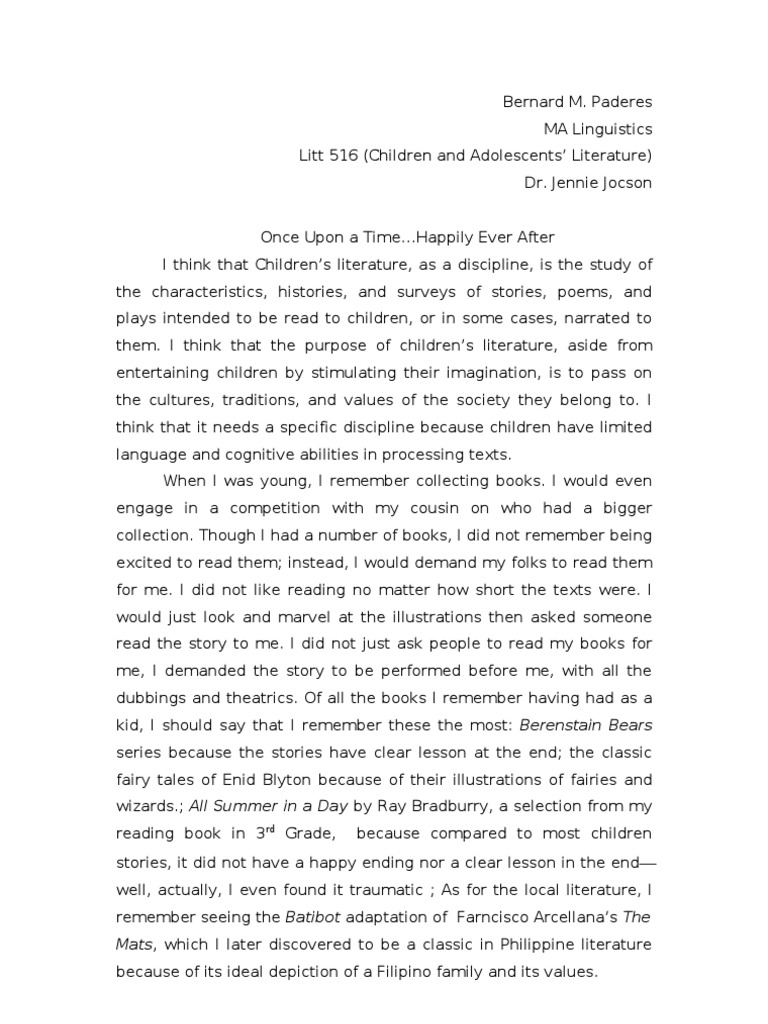 1 On The Definition of Children's Litt PDF