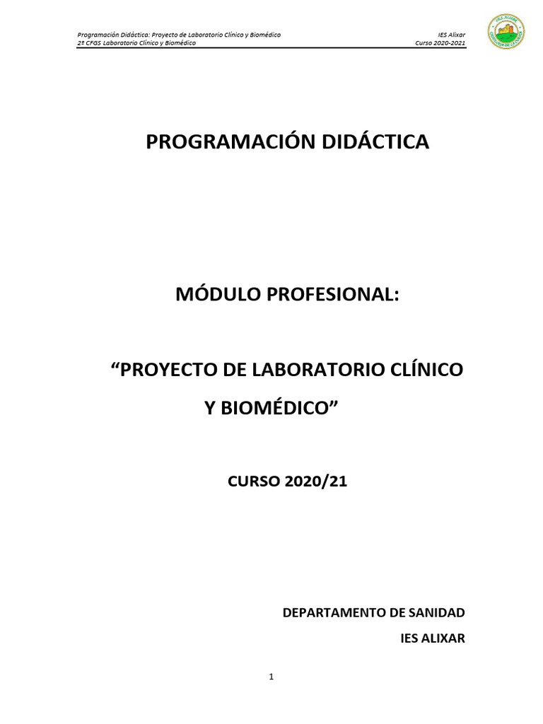PLCB.2020.2021.Programación didáctica | PDF | Evaluación | Laboratorios