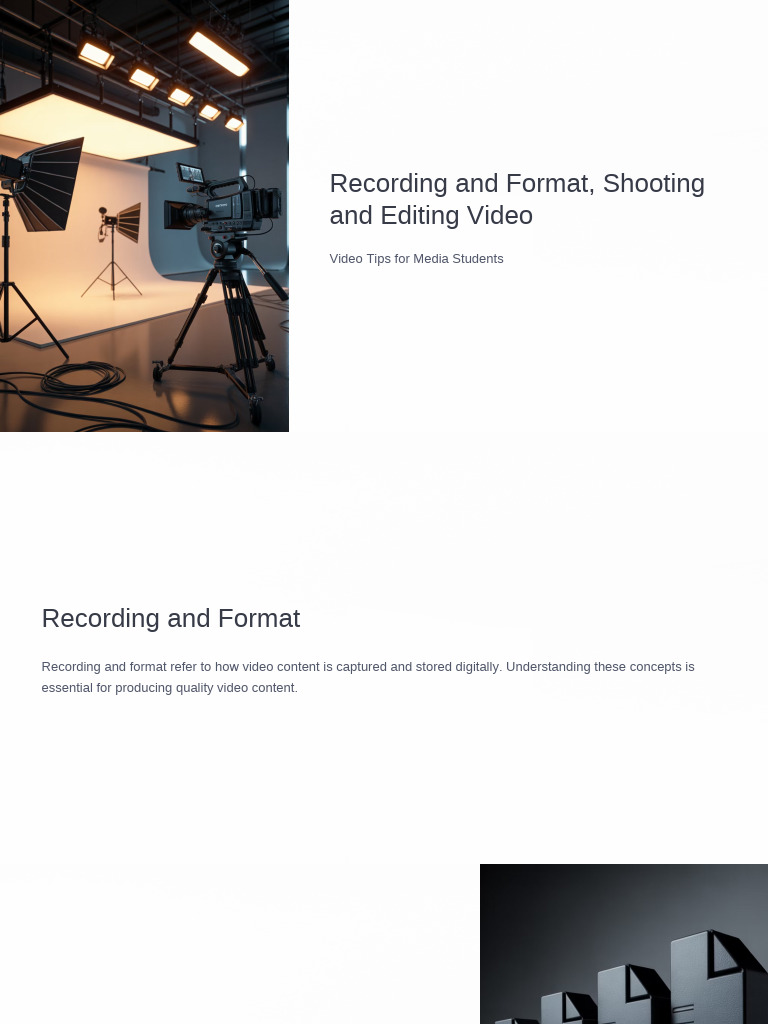4] Recording and Format Shooting and Editing Video | PDF | Video | Data ...