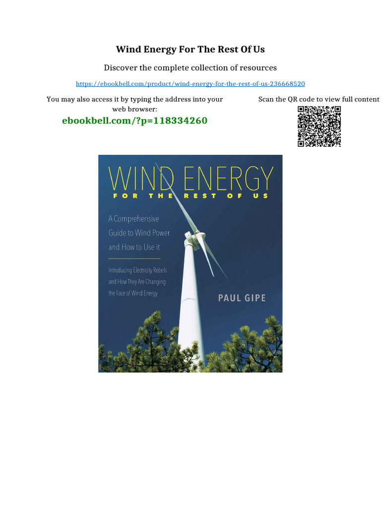 Wind Energy for the Rest of Us available any format | PDF | Tangent ...