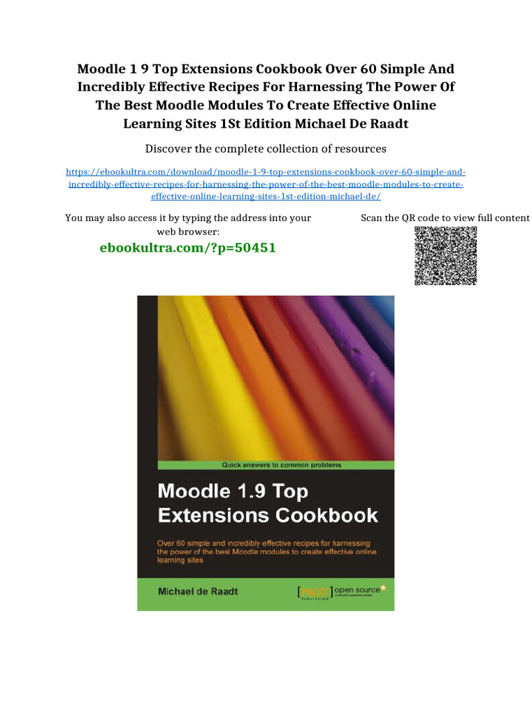 Moodle 1 9 top extensions cookbook over 60 simple and incredibly ...
