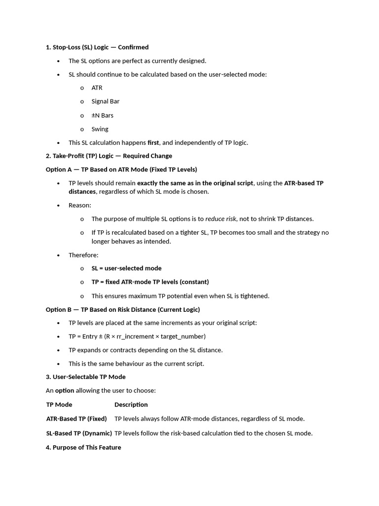 Trend Akb - SL and TP Logic | PDF