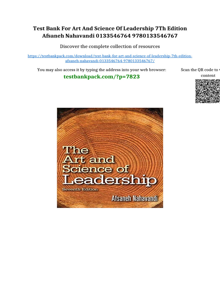 Test Bank for Art and Science of Leadership 7th Edition Afsaneh ...