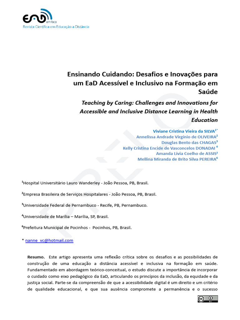2592 - PRELO - Docx+ (3) .Pdfead em Foco | PDF | Educação à distância ...