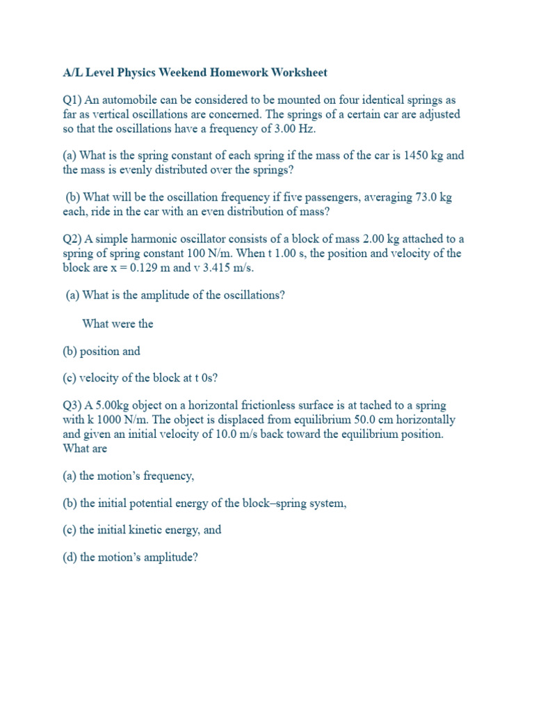 AL Homework Worksheet-28!11!25 | PDF