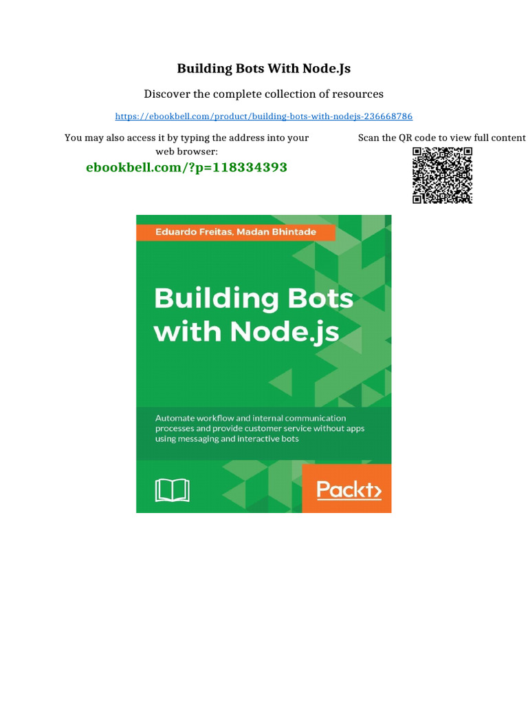 Building Bots With Node - Js Available Any Format | PDF | Exponential ...