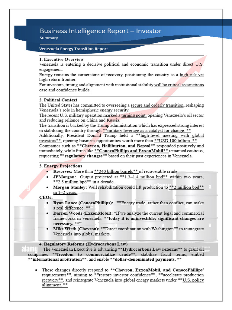 Business Intelligence Report 2026 | PDF | Petroleum | Investing