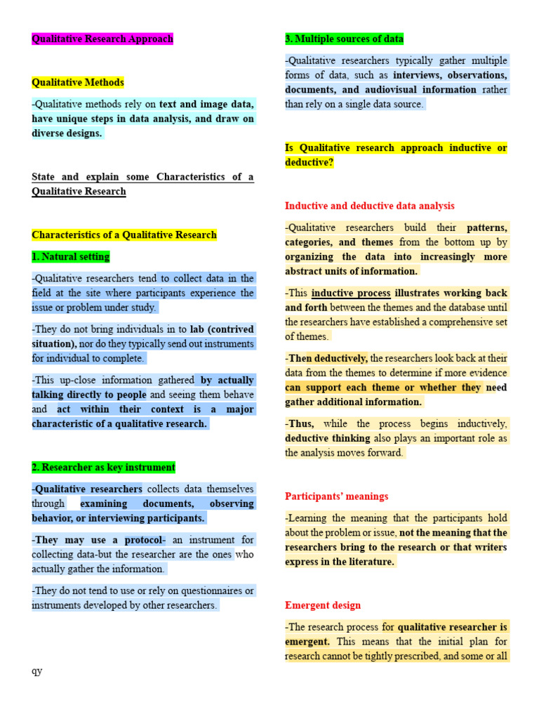 Qualitative Research Approach - 222 | PDF | Qualitative Research | Analysis