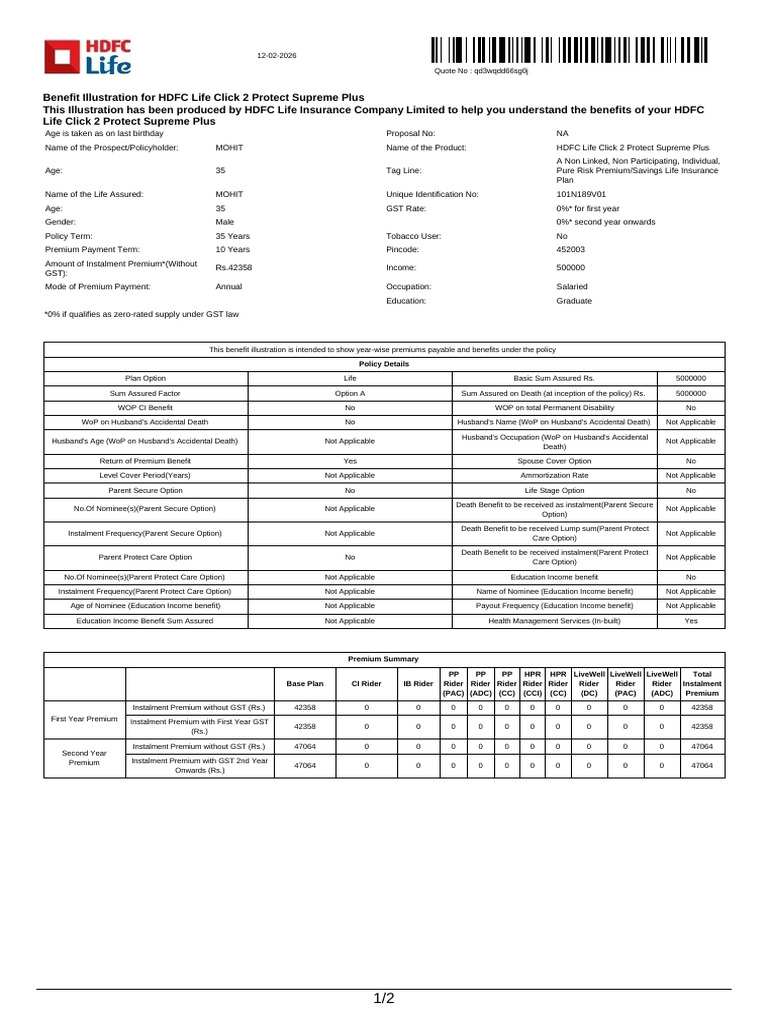 Illustration (2) | PDF | Insurance | Life Insurance