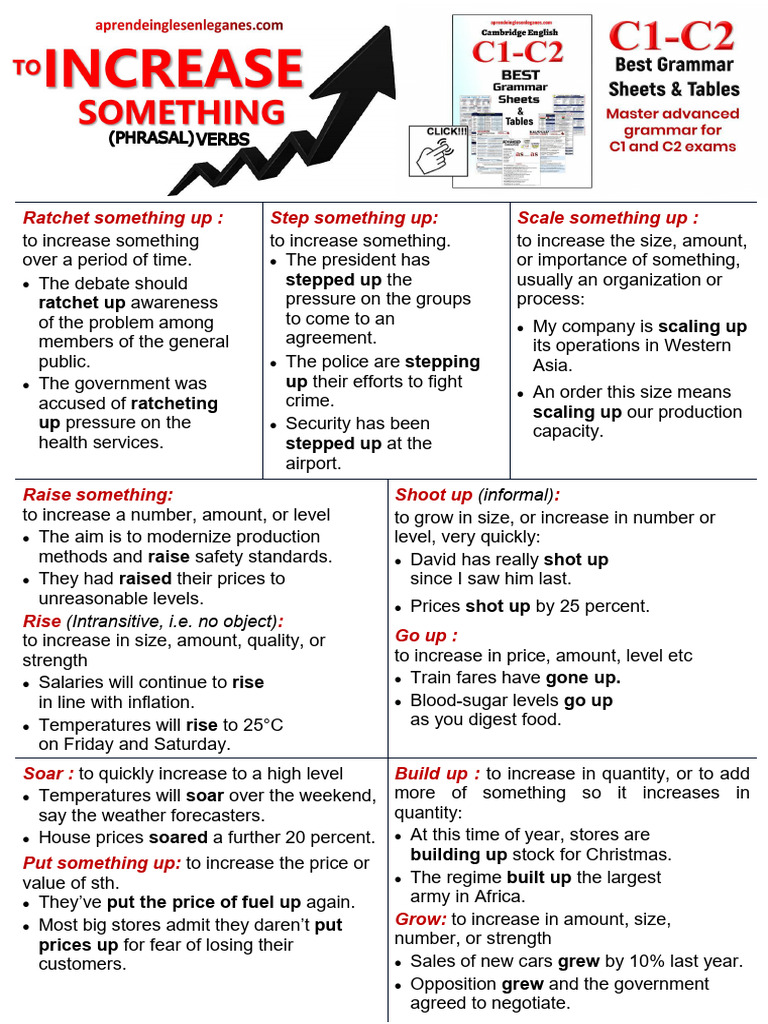 To Increase Something ( (Phrasal) Verbs) | PDF | Prices