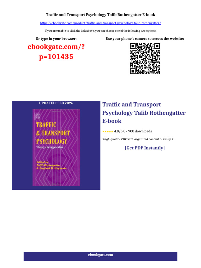 Traffic and Transport Psychology Talib Rothengatter newest ebook ...