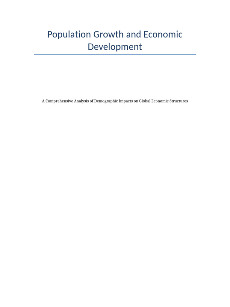 Population Growth and Economic Development | PDF | Economic Growth ...