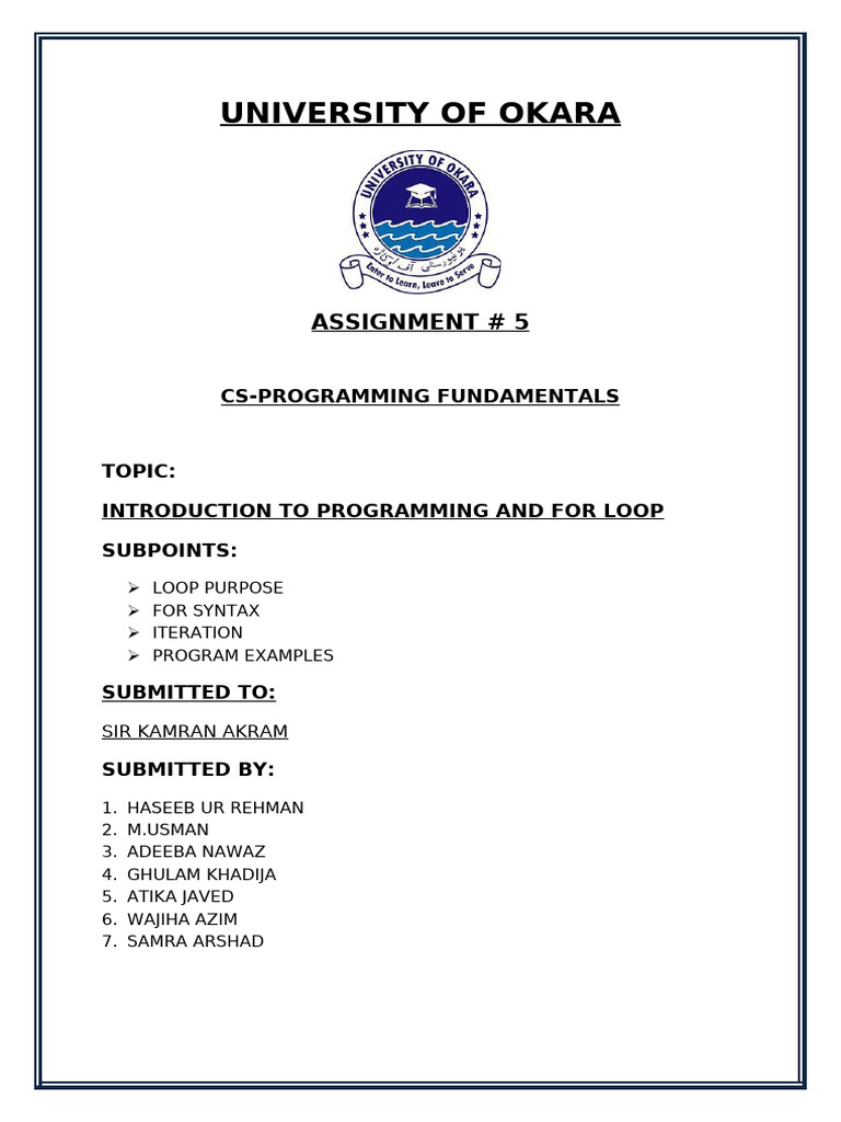 Assignment Pf 5 | PDF | Control Flow | Computer Programming