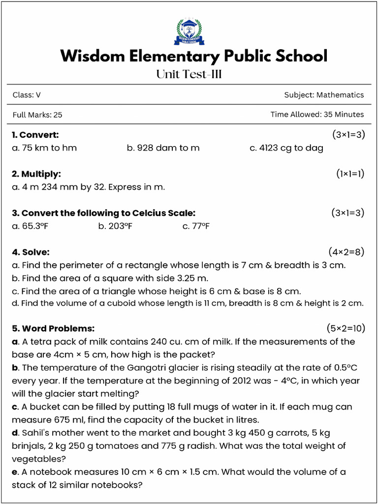 WEPS 5 Maths | PDF