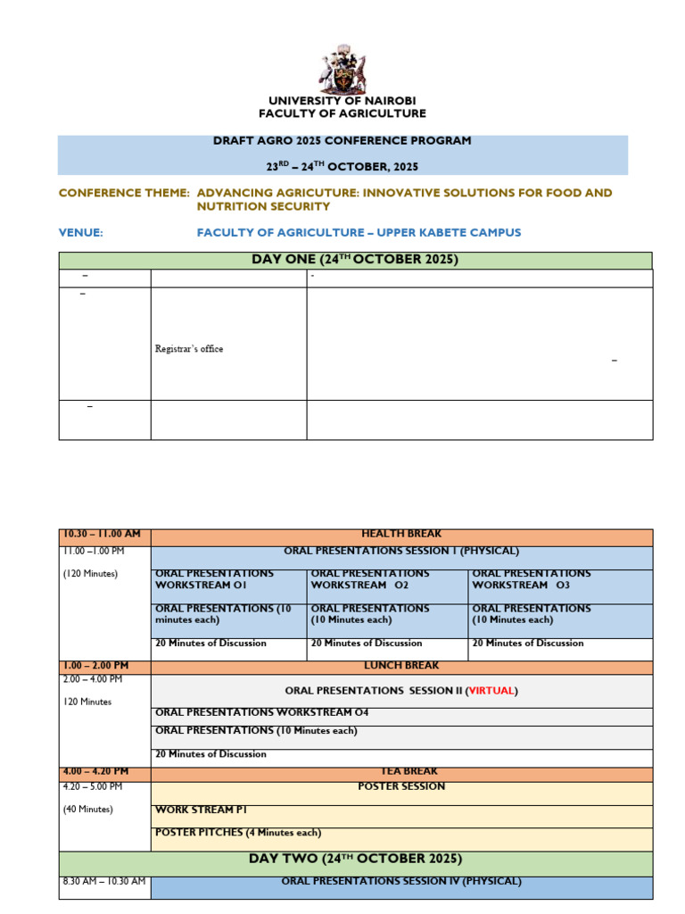 Agro 2025 Conference - Complete Draft Program A | PDF | Maize | Agriculture