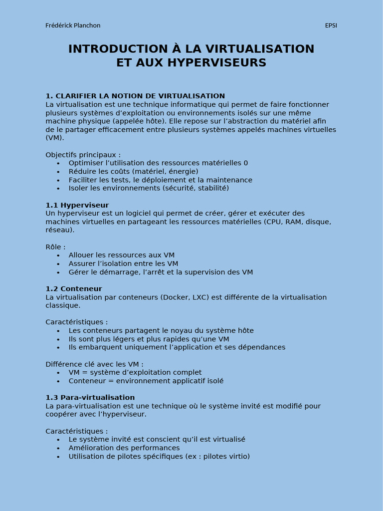 Introduction À La Virtualisation | PDF | Virtualisation | Machine virtuelle