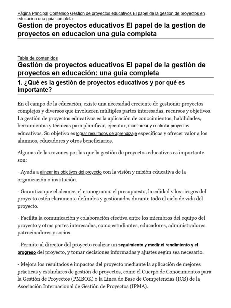 Faster Capital. (2025). Gestion de Proyectos Educativos El Papel de La ...
